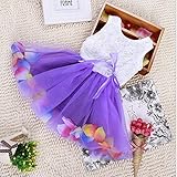 BAOHULU ベビー　女の子用 6色揃い チュチュドレス ワンピース フォーマルドレス　袖無し 巻き花　パールビーズ付き　ふわふわ　チュールスカート付き　プリンセススカート