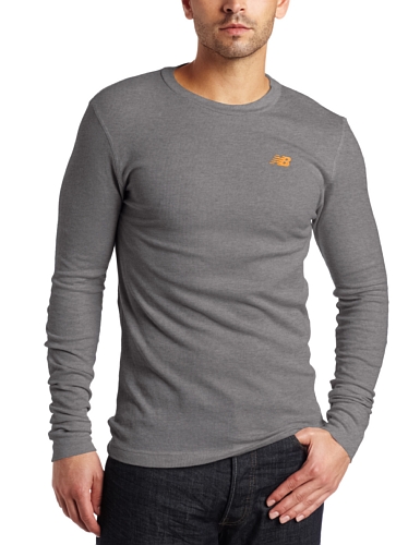 New Balance Mens Baby Thermal Top, Charcoal Heather, Large