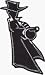 Gangster with Machine Gun - Black & White, Full Body Shot - Embroidered Iron On or Sew On Patch