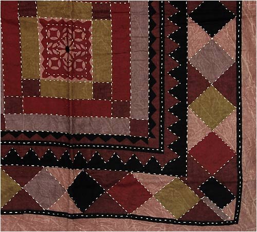 ShalinCraft Home Accessories Decor Double Layered Embroidered Cotton Bedspreads India Block Print (bscov325)