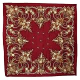 100% Satin Charmeuse Silk Floral Garden Hand Rolled Edges Square Scarf - Various Colors Available