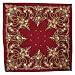 100% Satin Charmeuse Silk Floral Garden Hand Rolled Edges Square Scarf - Red