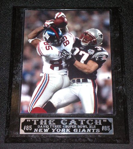 NY GIANTS SUPER BOWL XLII DAVID TYREE -THE CATCH- COLOR PHOTO COLLECTOR PLAQUE