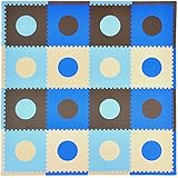 Tadpoles 16 Sq Ft Playmat Set, Blue/Brown