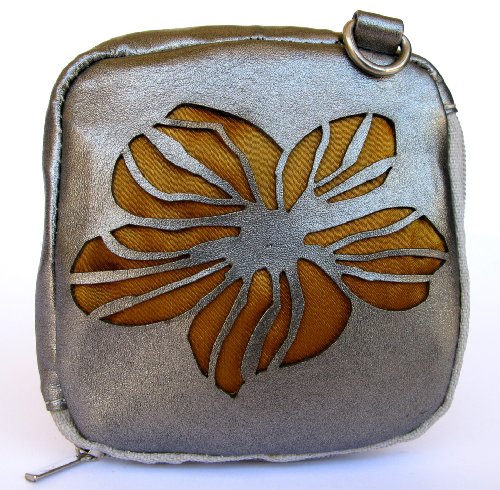 Metallic Cutwork Small Change - iPod Shuffle - Gadget - Coin Purse Bag Case Holder Pouch Silver Yellow