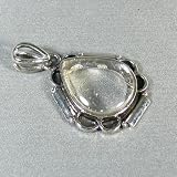 Silver Plated Crystal Teardrop Pendant - Ladies Necklace Charm with Lucite St...