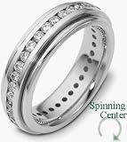 Platinum SPINNING Wedding Band Ring with 32 Diamonds