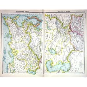 Bartholomew�̒n�}C1900�A�W�A�����鍑���V�A���{�̖k�ɊC�y���V��
