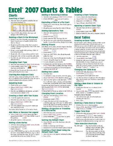 Microsoft Excel 2007 Charts  Tables Quick Reference Guide (Cheat Sheet of Instructions, Tips  Shortcuts - Laminated Card)