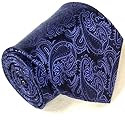 Paul Malone Krawatte 100% Seide blau paisley