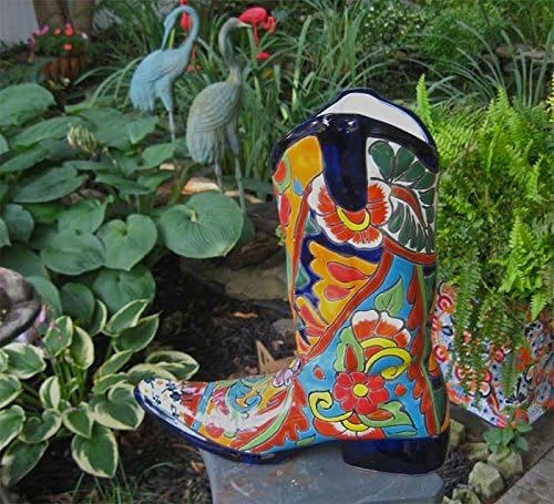 Boot-planter 12 1/2 High - Mexican Talavera Pottery