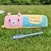 [Cute Rabbit] Embroidered Applique Pencil Pouch Bag / Cosmetic Bag / Carrying Case (7.5*2.4*1.6)