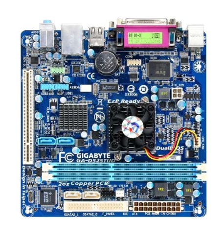 GIGABYTE GA-D525TUD Intel Atom D525@ 1.8GHz 1M L2 cache BGA559 Intel NM10 Mini ITX Motherboard/CPU Combo