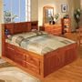 Honey Bookcase Captains Full w/ 6 Drawers: Desk Hutch & Chair