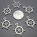 20 Ship Wheel Charms silver tone captain nautical