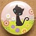 mignon chaton pré de fleurs insigne du Japon