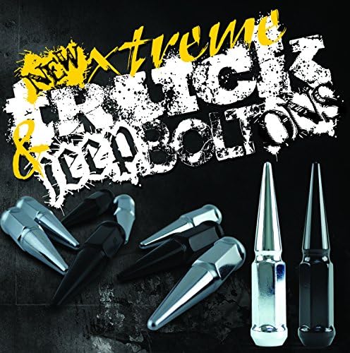 Metal LugzMetal Lugz Spiked Lugz Chrome 9/16" Thread 4.4" Overall Length kit Contains 20 Lugs & 1 Key