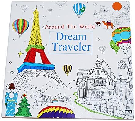 Dream Traveler Around the World Adventure Treasure Hunt Adult Coloring Book Color Me 96 Pages