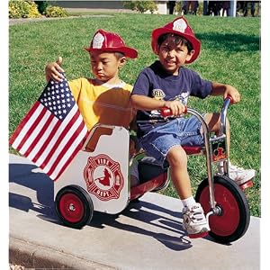 Silver Rider Fire Truck Trike with Protective Gear by 