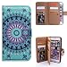 Bfun Packing iPhone 6s Plus Case,Bcov Green Mandala Design 9 Card Slot Wallet Leather Case Cover For iPhone 6 Plus/6s Plus