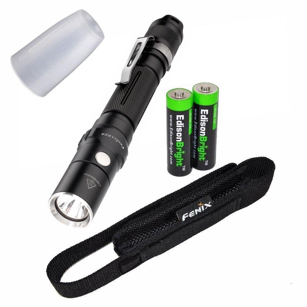 ^ Fenix LD22 300 Lumen 2015 edition LED tactical Flashlight with AODS diffuser holster lanyard