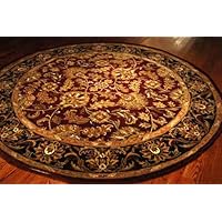 Safavieh Heritage HG628C Red 6' Round Handmade Wool Area Rug
