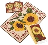 Kitchen Compliments 5-Piece Kitchen Set, Pottery Sunflower