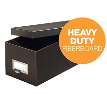 Globe-Weis Fiberboard Index Card Storage Box, 3x5 Inches, Solid Black, (3X5BLA)