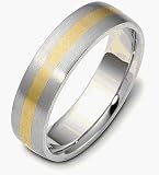 18 Karat Gold and Platinum 6.5mm Comfort Fit Wedding Band Ring