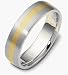 18 Karat Gold and Platinum 6.5mm Comfort Fit Wedding Band Ring