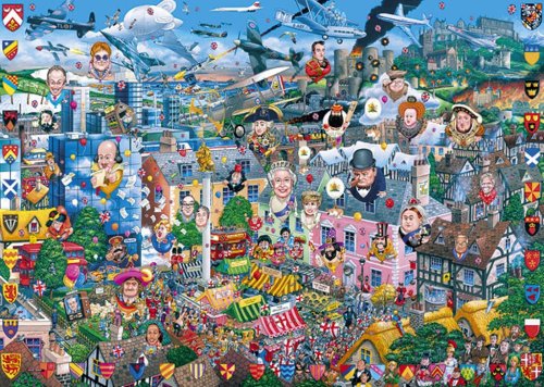 Childrens Toyshop  Toys : Gibsons puzzle - I Love Great Britain 1000 pieces