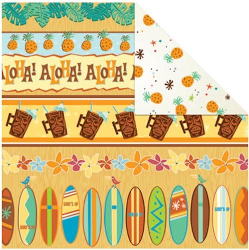 Creative Imaginations ALOHA HAWAII Double Sided SCRAPBOOK PAPER 12" Square (Pack of 25 Sheets)
