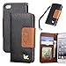 HILDA Phone Case for iPhone 5s iPhone SE iPhone 5 Wallet Case PU Leather Case Credit Card Holder Flip Cover Skin Black