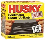 Husky HK42WC032B 42-Gallon Contractor Clean-Up Bags, 32-Count