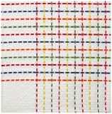 Durable Woven Jacquard 100% Cotton White and Colorful StripesTablecloth 54x90 Inches