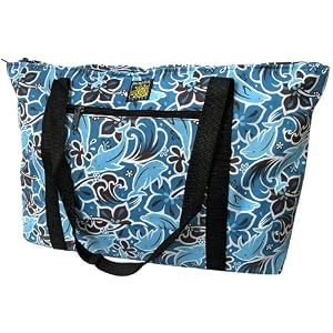 Annie Hill Designer DOLPHINS Deluxe Tote Bag with COTTON FABRIC Surface and WATERPROOF LINING