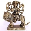 Antique Figurine Goddess Durga Metal Sculpture 4 inches