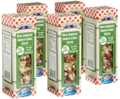 Leonard Mountain Dos Amigos Green Chili Stew Dry Soup Mix, 5-Count, 6-Ounce Boxes by Leonard Mountain