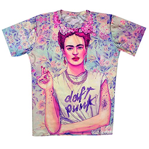 3D Sneak Frida Kahlo Daft Punk T Shirt Clothing Men Women (L)
