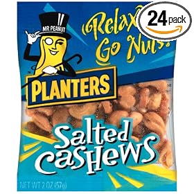 Planters Cashews, 2-Ounce Bags (Pack of 24)
