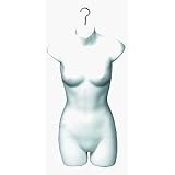 Quality Store Fixtures Deluxe Ladies Half Round Torso Form - 
White