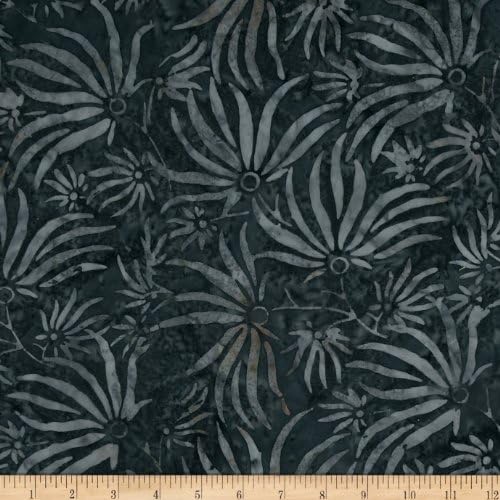 106'' Wide Batavian Batiks Quilt Backing Ylang Ylang Charcoal Fabric