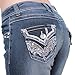 Sexy Couture Women's S127-PB Light Distress Embroidered Mid-Rise Bootcut Jeans