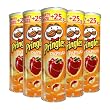 5x Pringles Paprika Party Size 190g (165g + 25g extra) / Partygröße / Stapel- Chips / Würziger Knabberspaß / Knabbergebäck mit Paprikageschmack