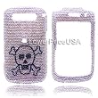 Blackberry 8900 Javelin Genuine Swarovski Crystal (7ss) Silver Skull Design Faceplate Cover Case