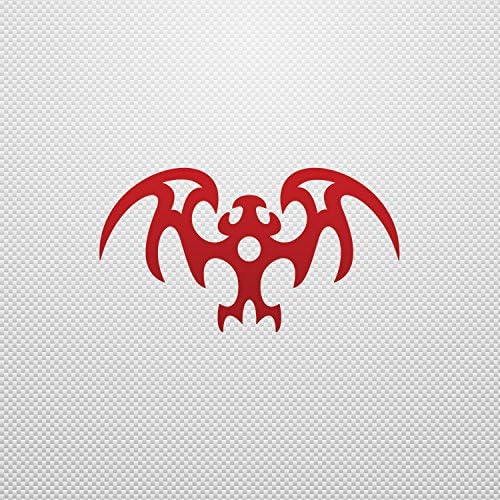 Hobby Stickers Tribal Bat Small Dragon waterproof Motorbikes Action Dark_Red (7 X 3.84 In)
