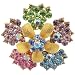 Jewelry : Multicolor Rhinestone Gold Tone Flower Pin Brooch