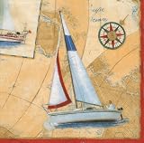 Caspari Set of 2 Sailboat Set of 20 Paper Cocktail Napkins