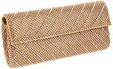 Whiting & Davis  Crystal Chevron Flap Clutch