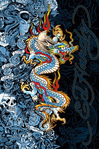 1art1 Empire 331458 Ed Hardy - Blue Dragon - Trends Poster Plakat Druck - 61 x 91.5 cm